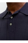 JACK & JONES WILLIAM STRUCTURE KNIT POLO SS SN NIGHT SKY 12291042
