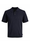 JACK & JONES WILLIAM STRUCTURE KNIT POLO SS SN NIGHT SKY 12291042