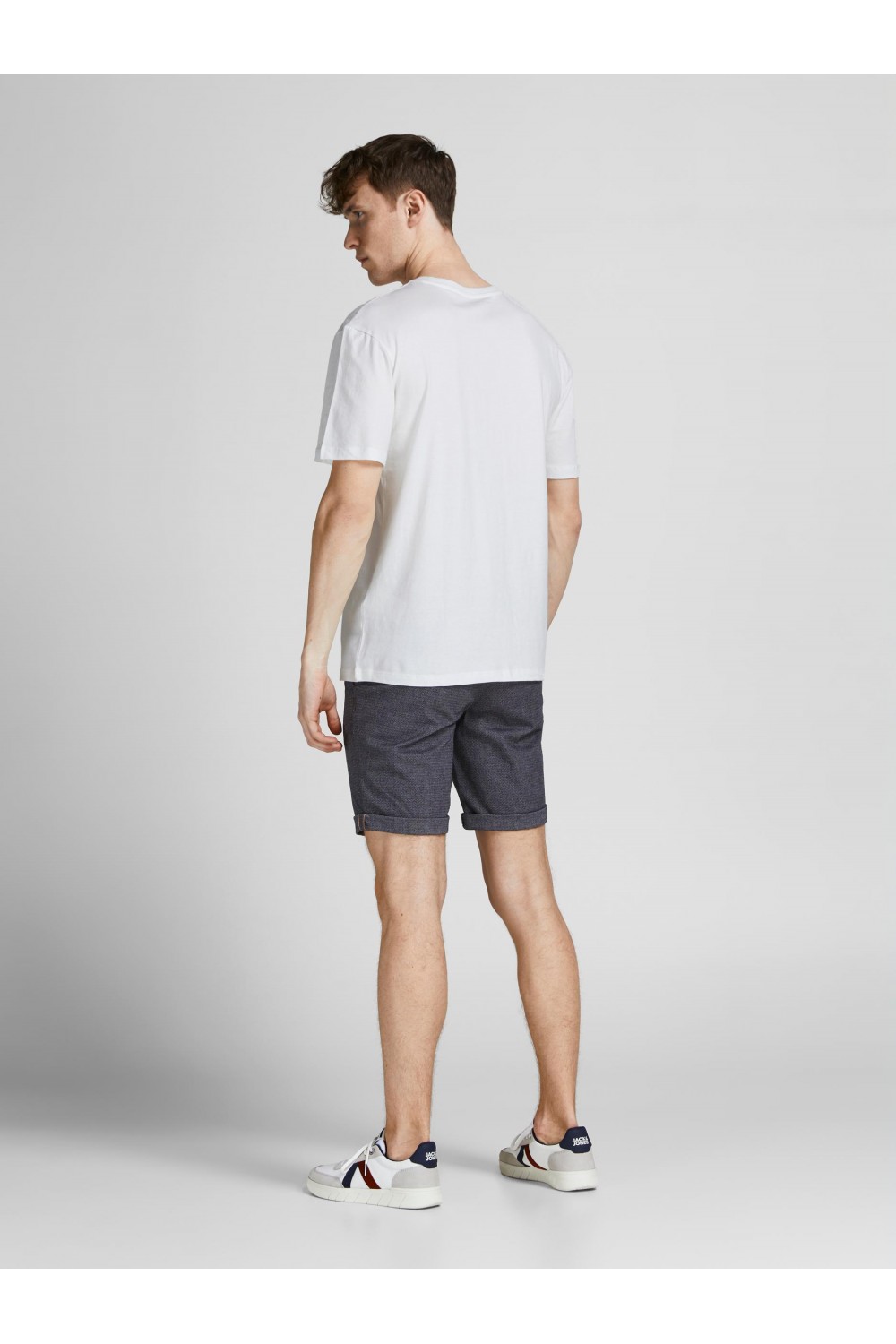 JACK & JONES JORFLOWER BRANDING TEE SS CREW NECK LN WHITE 12205874