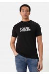 KARL LAGERFELD CREWNECK T-SHIRT LOGO BLACK-SILVER 755780-500235-910