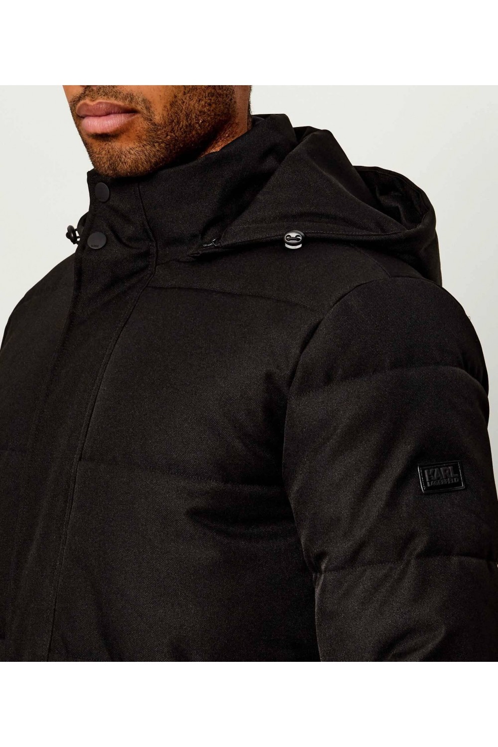 KARL LAGERFELD HOODED PARKA JACKET BLACK 455020-564584-990