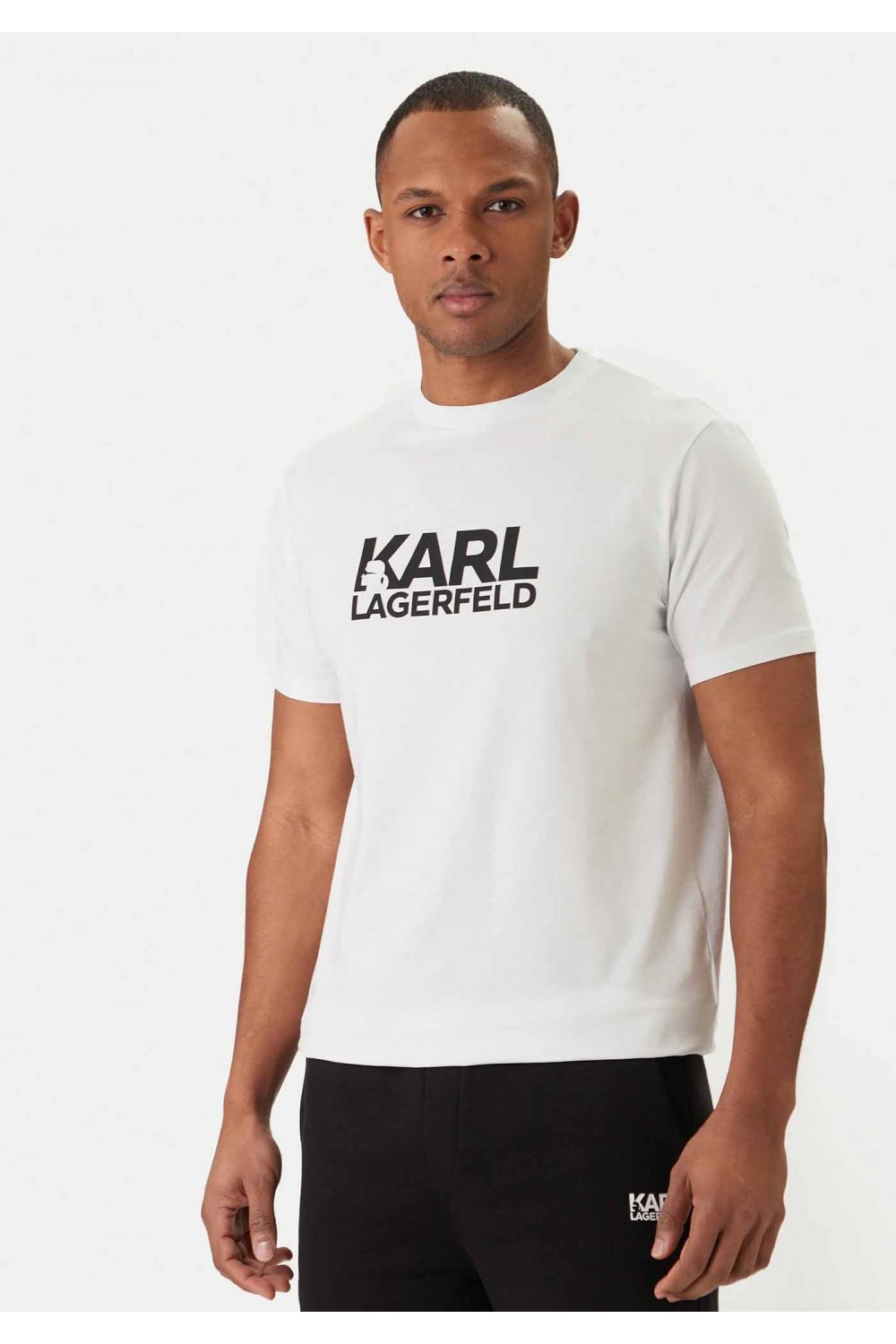 KARL LAGERFELD CREWNECK T-SHIRT LOGO WHITE 755780-500235-10