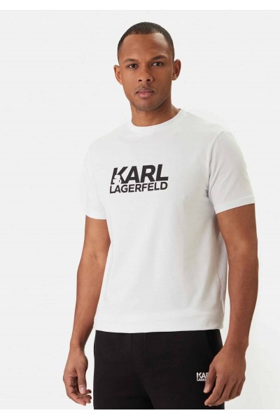 KARL LAGERFELD CREWNECK T-SHIRT LOGO WHITE 755780-500235-10