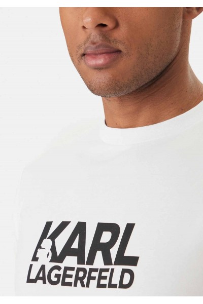 KARL LAGERFELD CREWNECK T-SHIRT LOGO WHITE 755780-500235-10