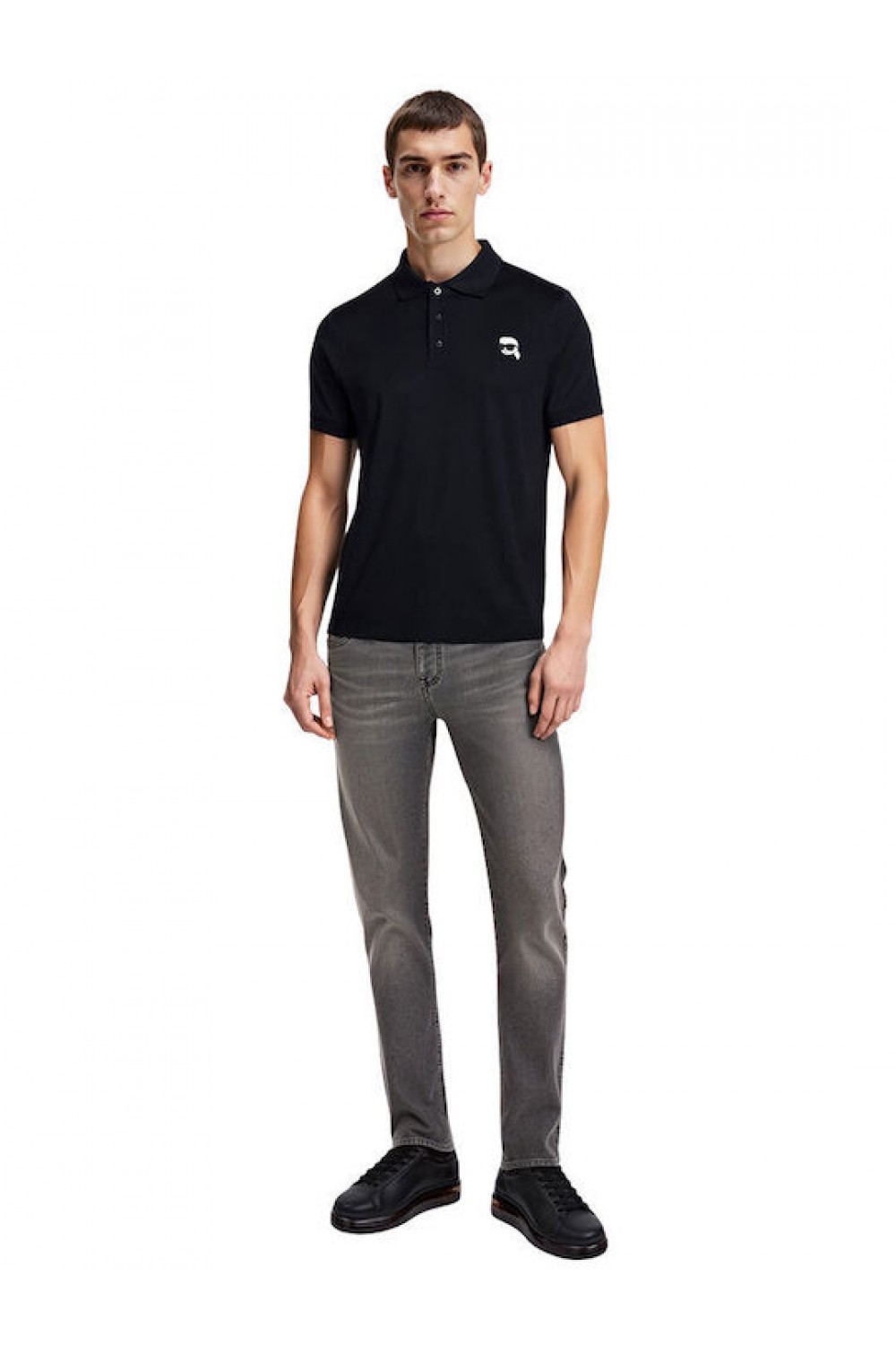 KARL LAGERFELD CREWNECK T-SHIRT LOGO BLACK 755710-500224-990