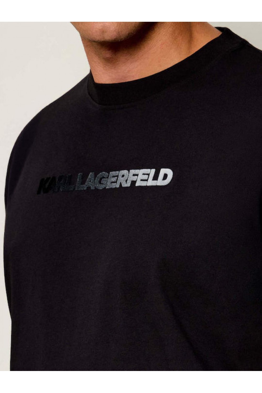 KARL LAGERFELD CREWNECK T-SHIRT LOGO BLACK-WHITE 755060-564242-990
