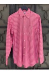 LACOSTE SHIRT REGULAR FIT PINK-WHITE STRIPES LC01