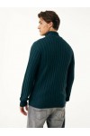MEXX SWEATER KNITTED HALF ZIP PATCHWORK DEEP GREEN MF006604353M-194906 