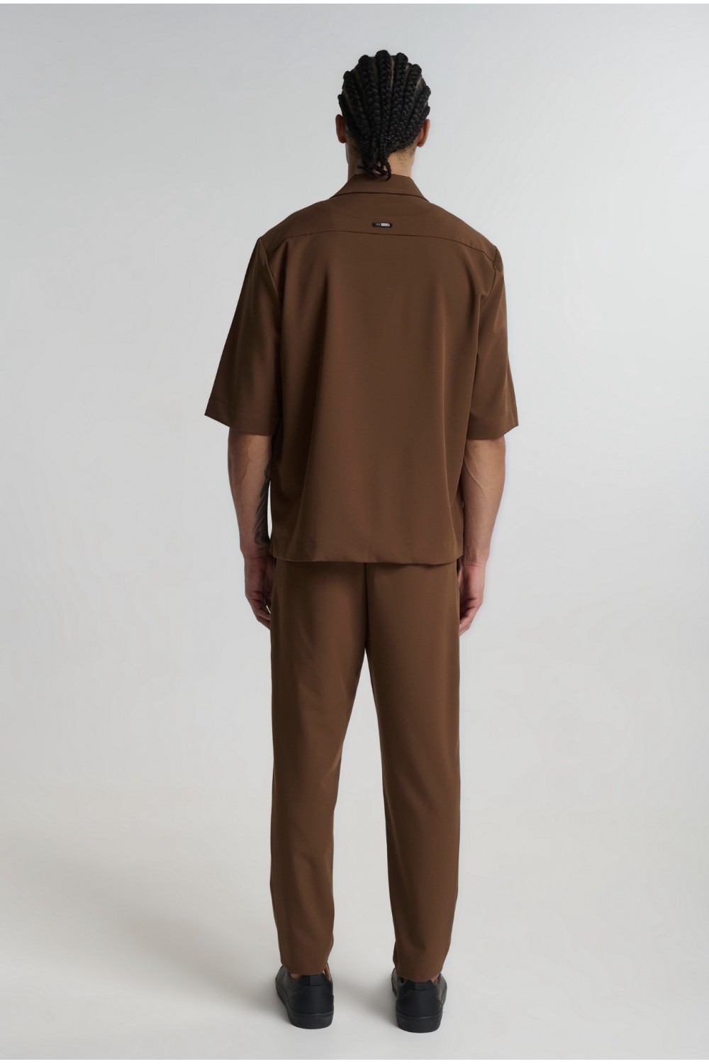 P/COC SET OVERSHIRT & PANTS BROWN P-2201