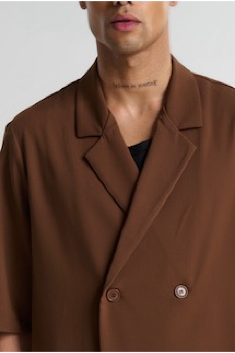 P/COC SET OVERSHIRT & PANTS BROWN P-2201