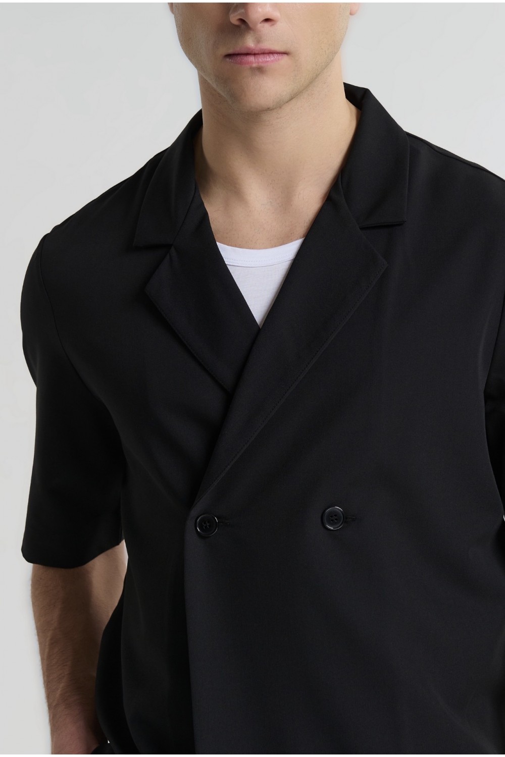 P/COC SET OVERSHIRT & PANTS BLACK P-2201