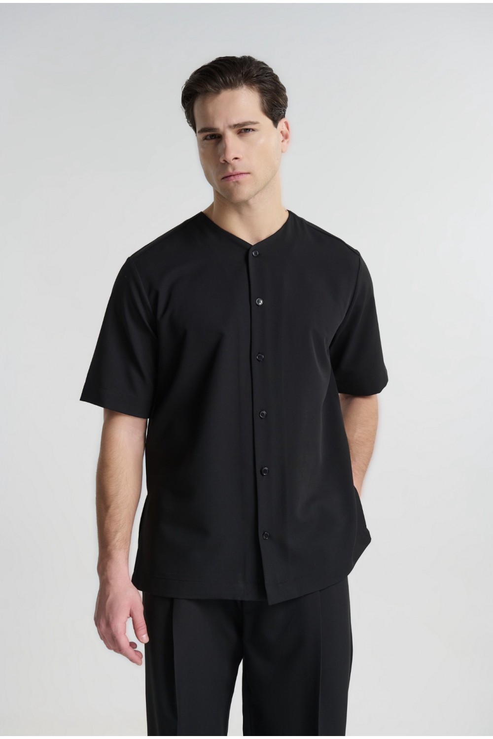 P/COC SET OVERSHIRT & PANTS BLACK P-2207