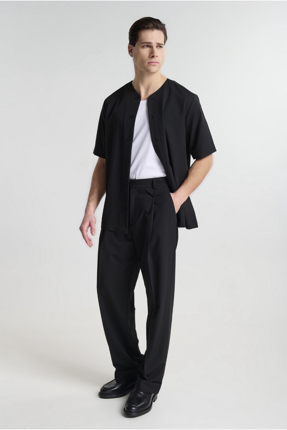 P/COC SET OVERSHIRT & PANTS BLACK P-2207