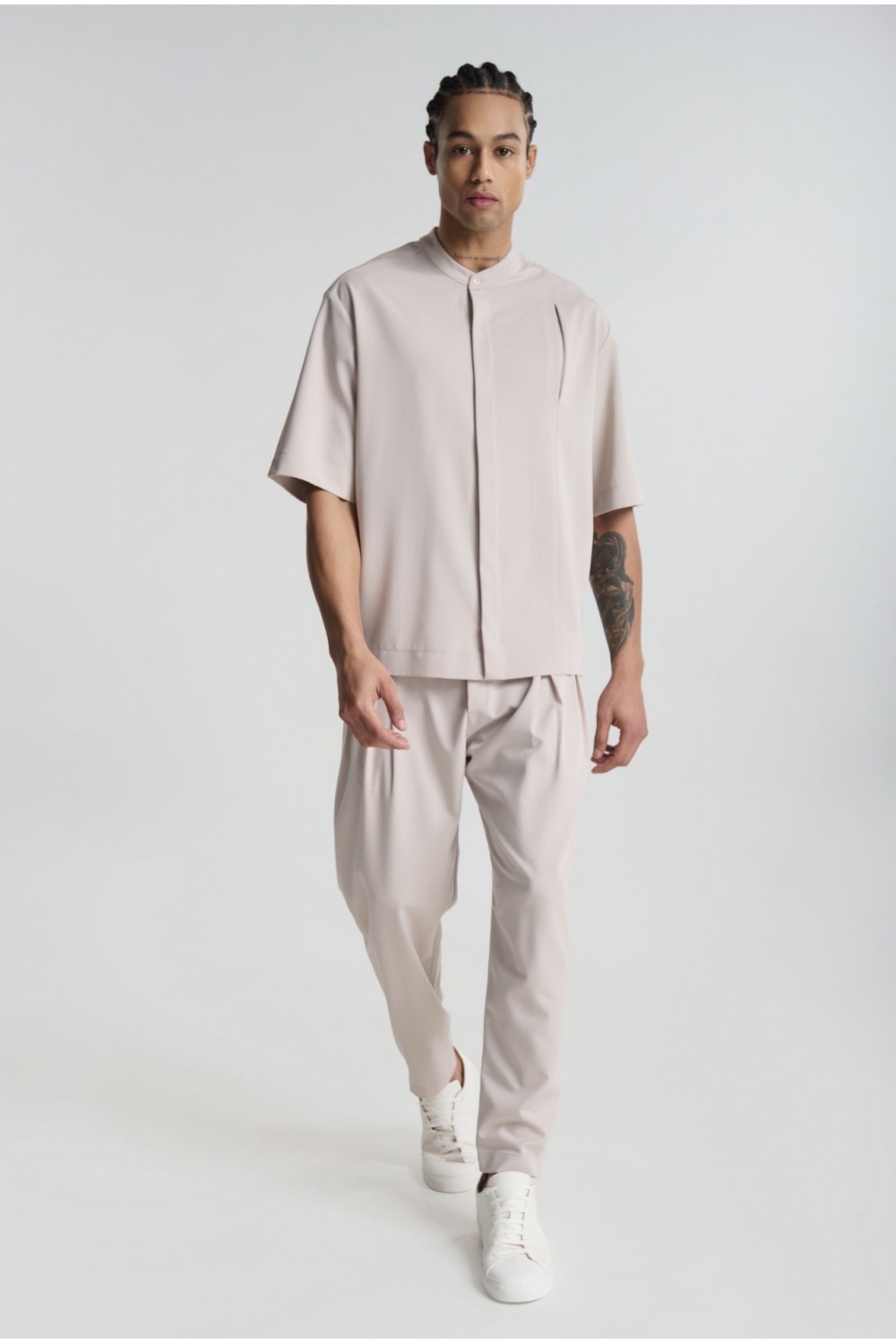 P/COC SET OVERSHIRT & PANTS BEIGE P-2205