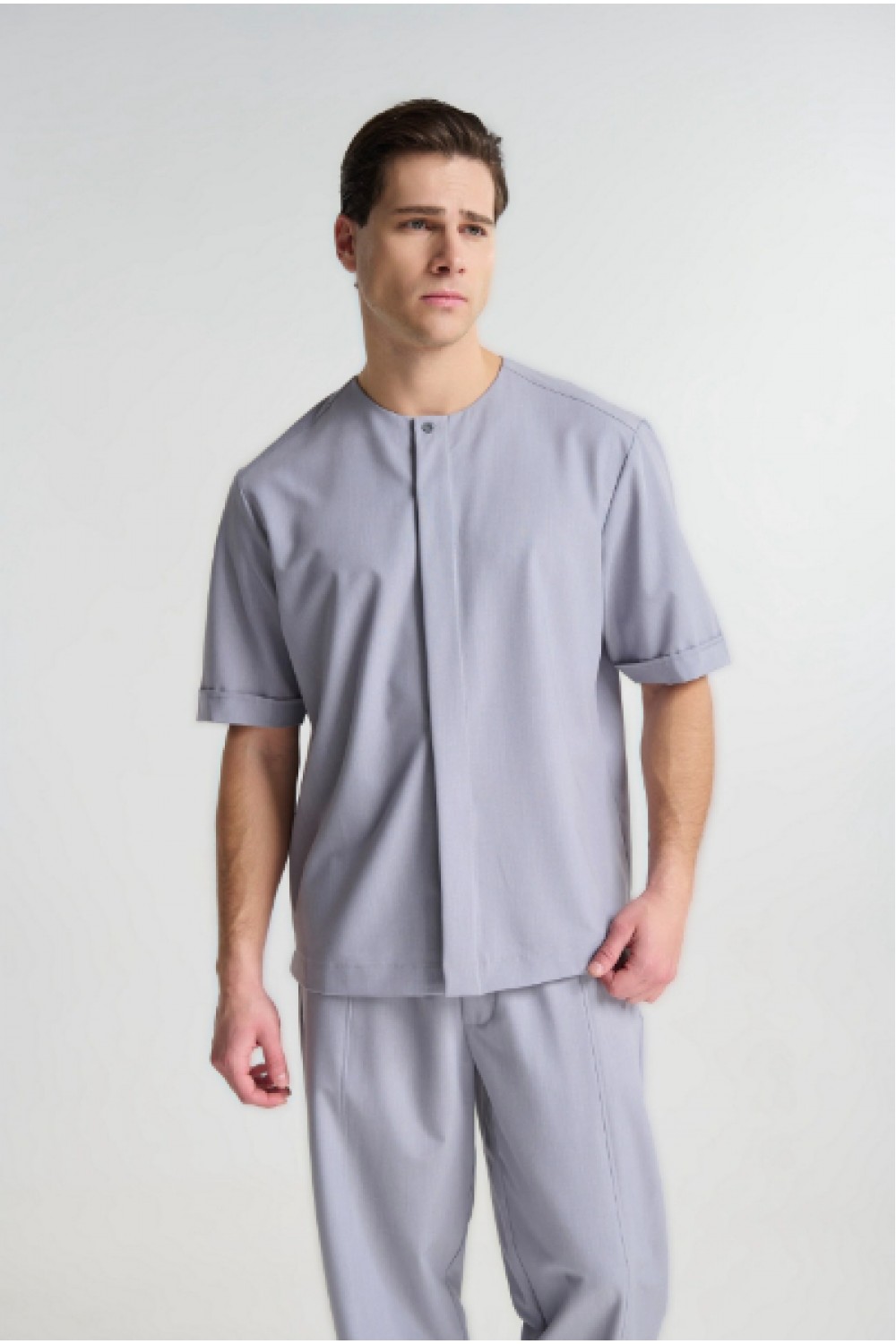 P/COC SET OVERSHIRT & PANTS GRAY P-2214