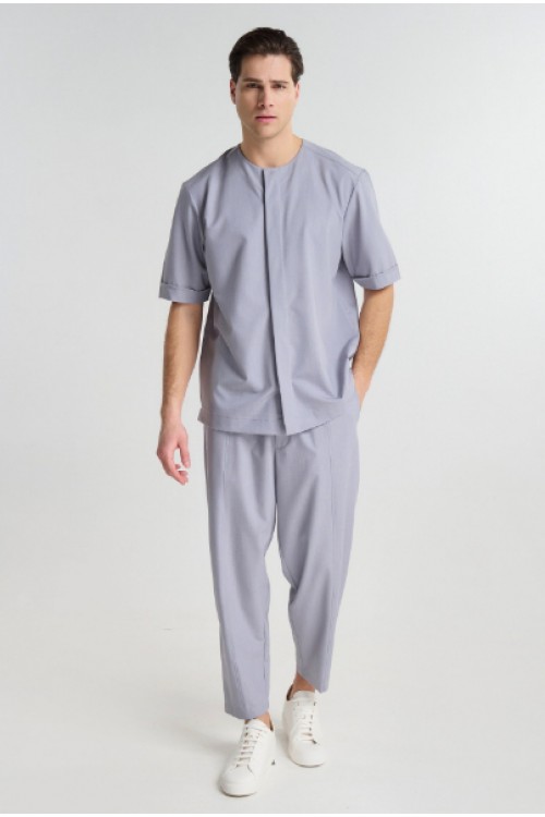 P/COC SET OVERSHIRT & PANTS GRAY P-2214