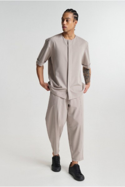 P/COC SET OVERSHIRT & PANTS BEIGE P-2214