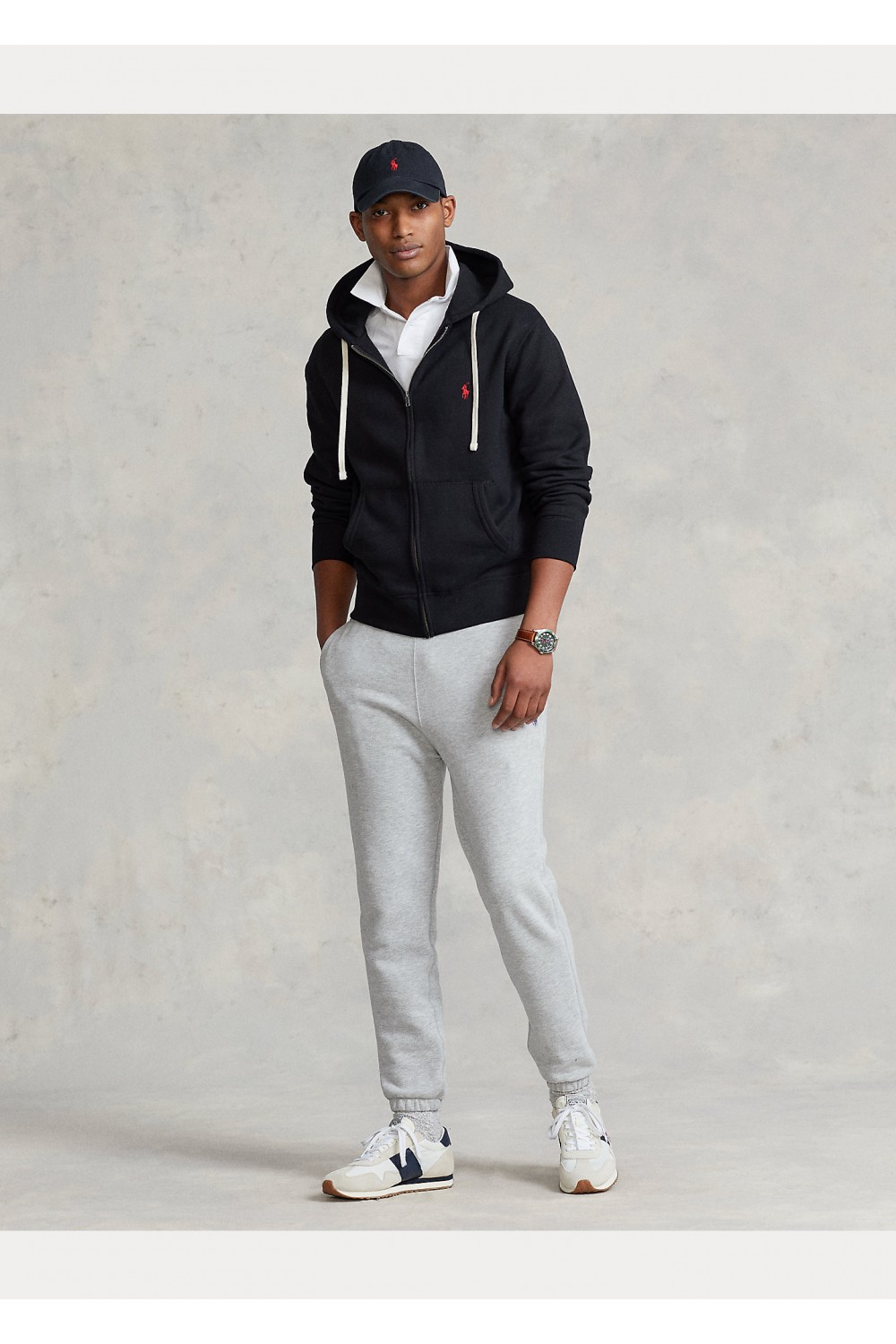 POLO RALPH LAUREN FLEECE HOODIE JACKET BLACK 710813297001
