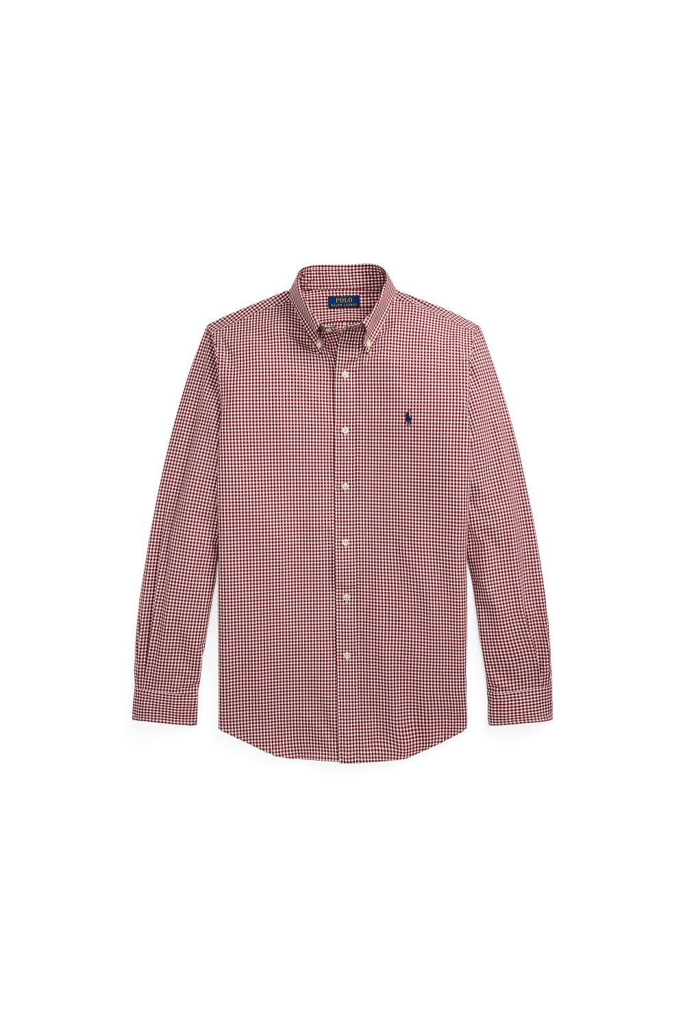 POLO RALPH LAUREN CUSTOM FIT STRETCH POPLIN SHIRT WINE-WHITE 710929347020