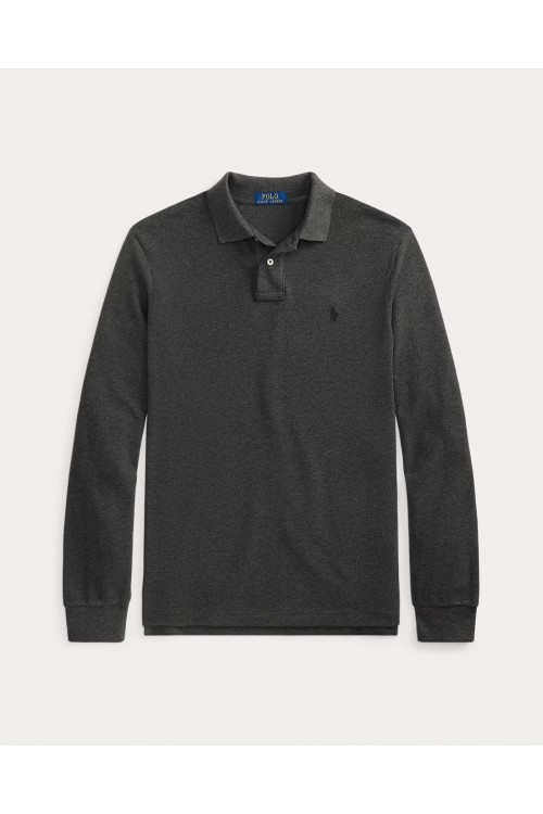 POLO RALPH LAUREN CUSTOM FIT MESH POLO DARK GREY 710680790501
