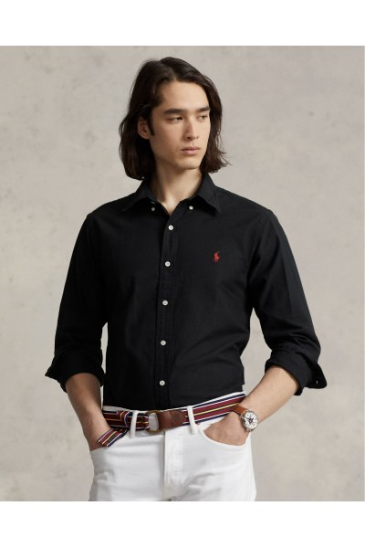 POLO RALPH LAUREN CUSTOM FIT GARMENT-DYED OXFORD BLACK 710772290001