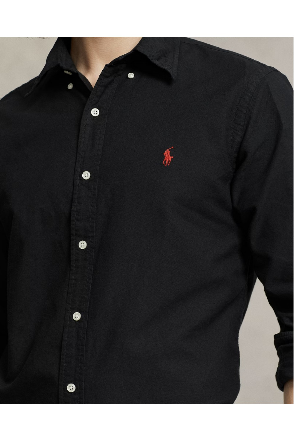 POLO RALPH LAUREN CUSTOM FIT GARMENT-DYED OXFORD BLACK 710772290001