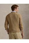 POLO RALPH LAUREN CABLE-KNIT COTTON JUMPER BROWN 710775885014