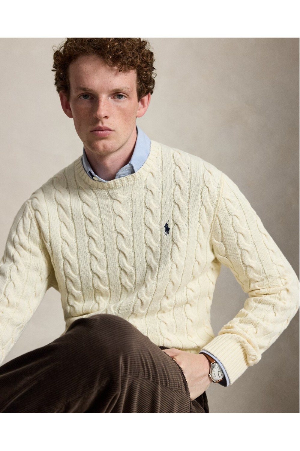 POLO RALPH LAUREN CLASSIC KNIT CREAM 710775885024