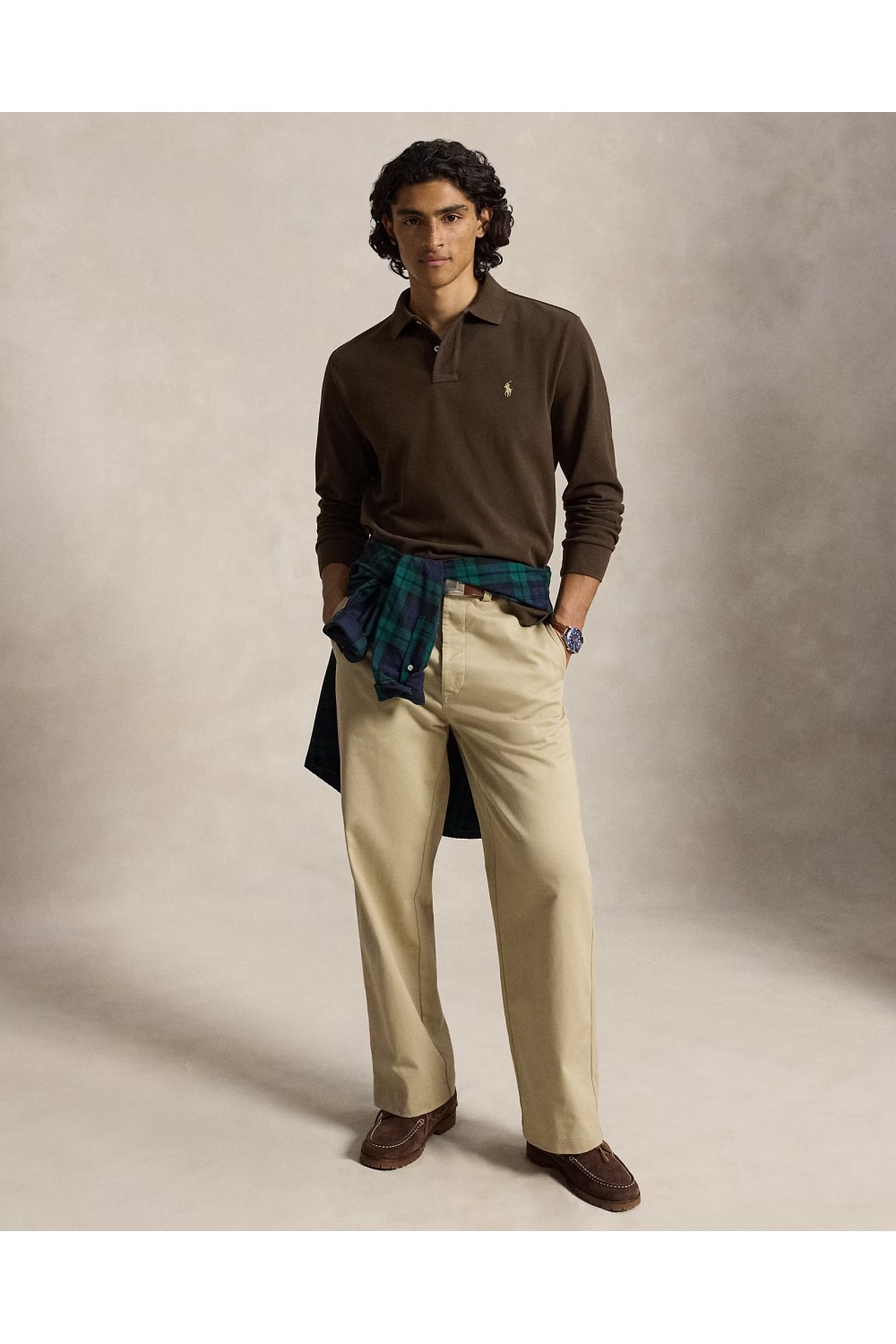 POLO RALPH LAUREN CUSTOM FIT MESH POLO BROWN 710680790503