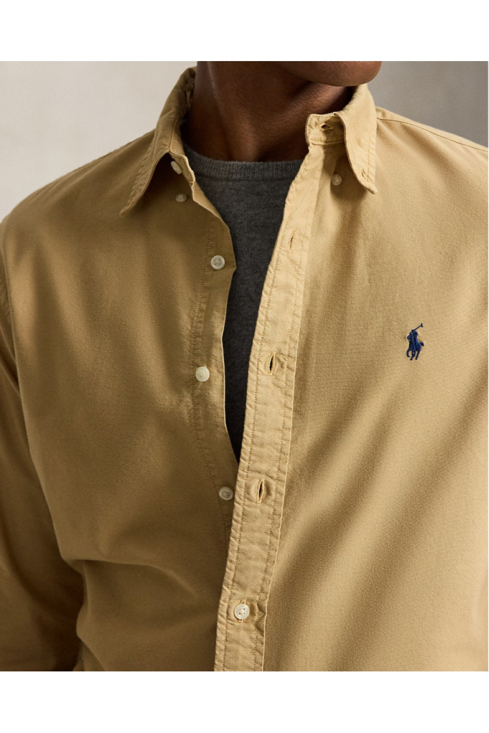 POLO RALPH LAUREN CUSTOM FIT GARMENT-DYED OXFORD SHIRT CLASSIC CAMEL 71080556452