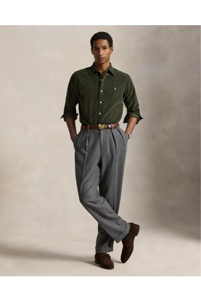 POLO RALPH LAUREN CUSTOM FIT CORDUROY SHIRT OLIVE 710853123502