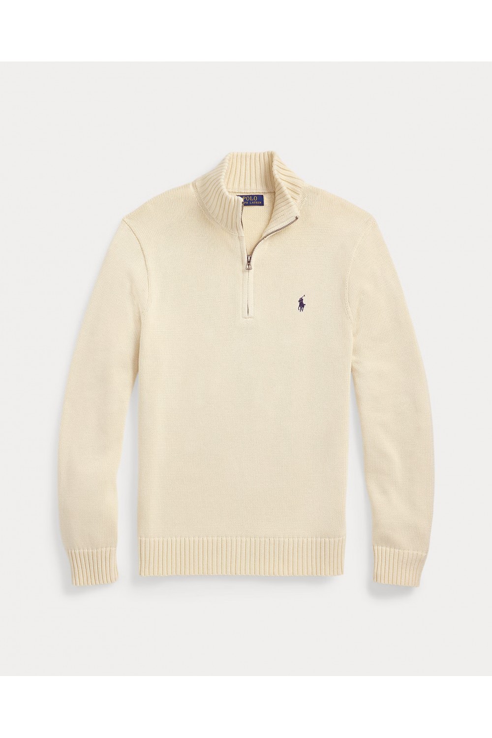 POLO RALPH LAUREN QUARTER-ZIP COTTON MOCKNECK JUMPER 710859939503