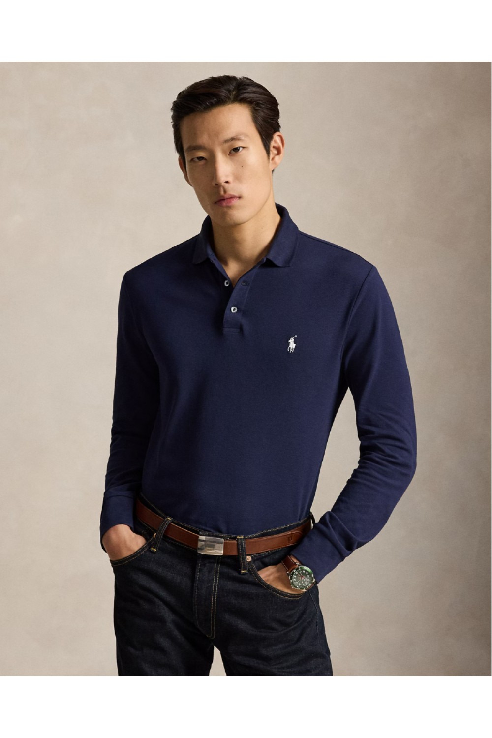 POLO RALPH LAUREN CUSTOM FIT MESH POLO BLUE 710955081501