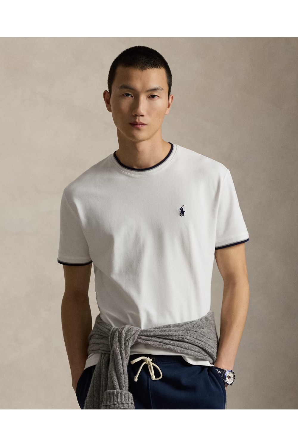 POLO RALPH LAUREN CLASSIC FIT STRETCH MESH T-SHIRT WHITE 710963492002