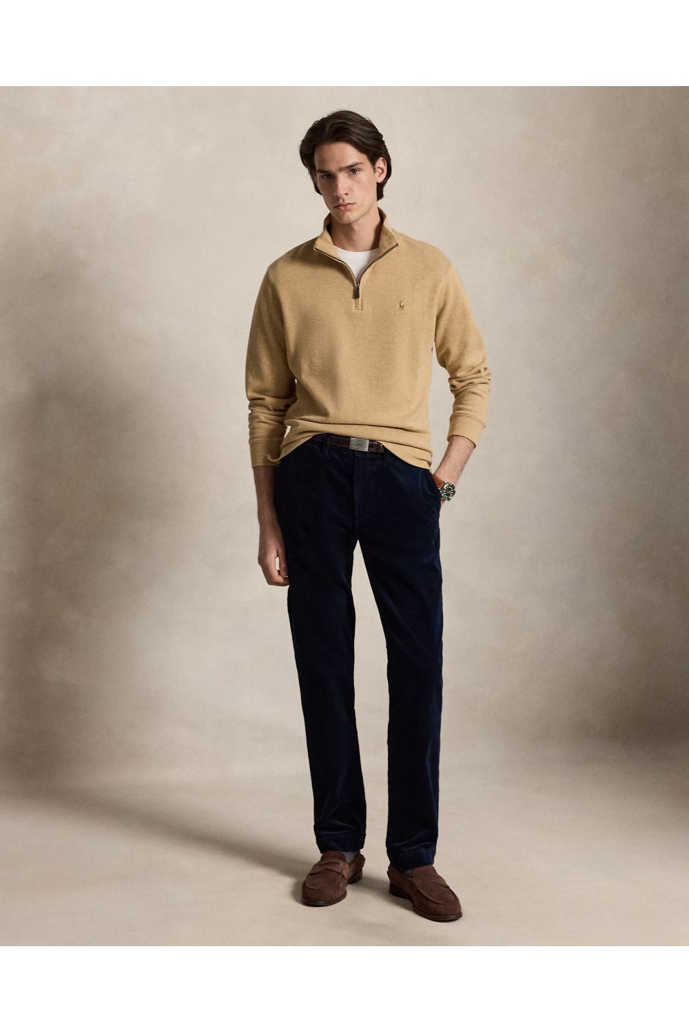 POLO RALPH LAUREN ESTATE-RIB QUARTER-ZEP PULLOVER 710P07411006