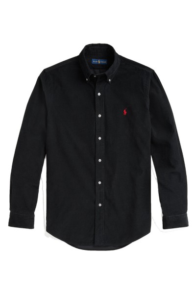 POLO RALPH LAUREN CORDUROY SHIRT CUSTOM FIT BLACK 710853123003