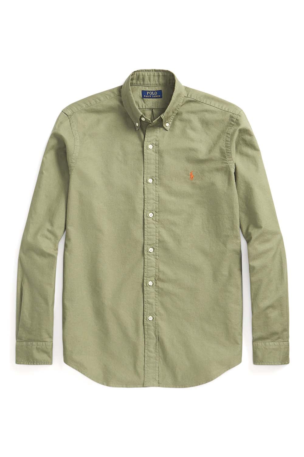 POLO RALPH LAUREN CUSTOM FIT GARMENT-DYED OXFORD SHIRT GREEN 710805564034
