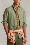 POLO RALPH LAUREN CUSTOM FIT GARMENT-DYED OXFORD SHIRT GREEN 710805564034