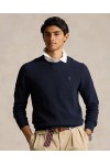 POLO RALPH LAUREN TEXTURED COTTON CREWNECK JUMPER NAVY 710918163001