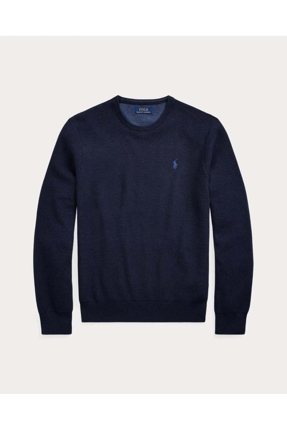 POLO RALPH LAUREN TEXTURED COTTON CREWNECK JUMPER NAVY 710918163001