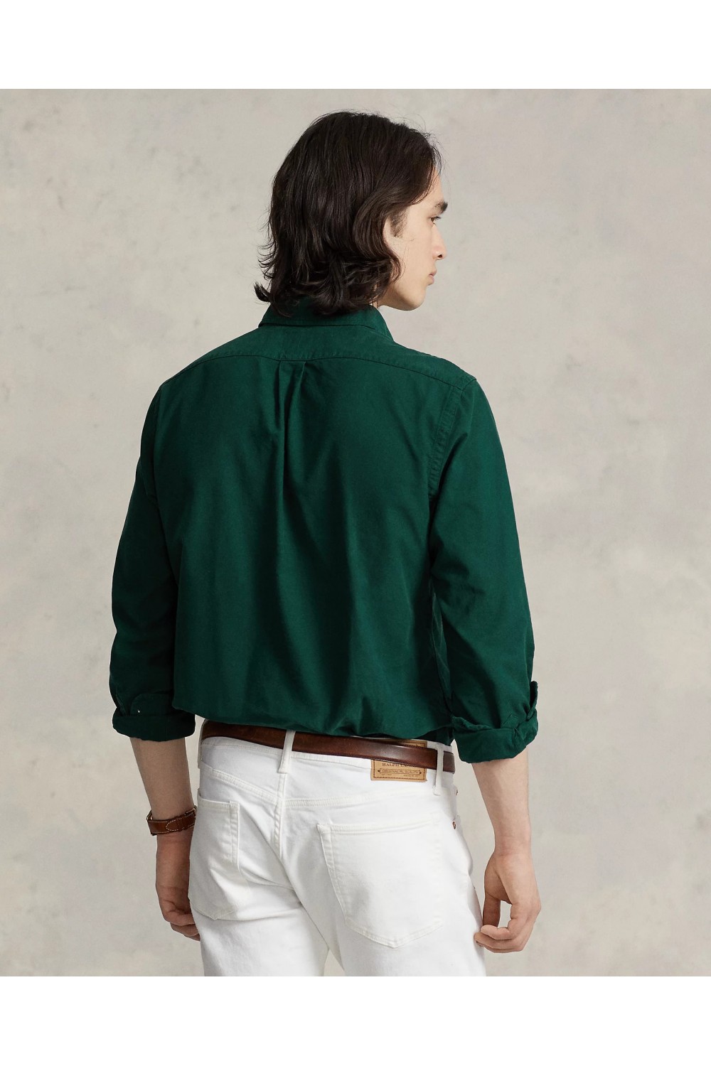 POLO RALPH LAUREN CUSTOM FIT GARMENT-DYED OXFORD SHIRT GREEN 710805564047