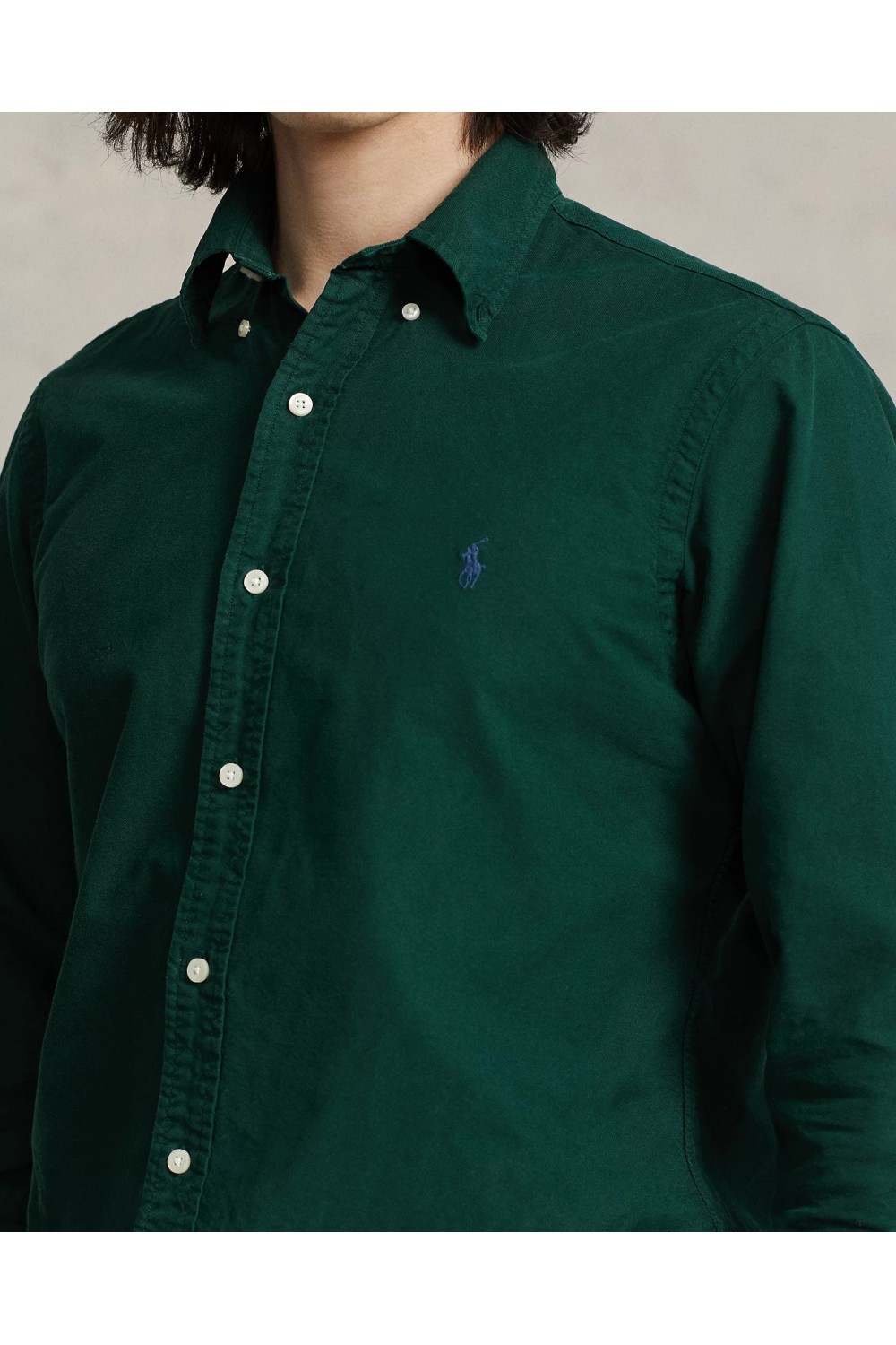 POLO RALPH LAUREN CUSTOM FIT GARMENT-DYED OXFORD SHIRT GREEN 710805564047