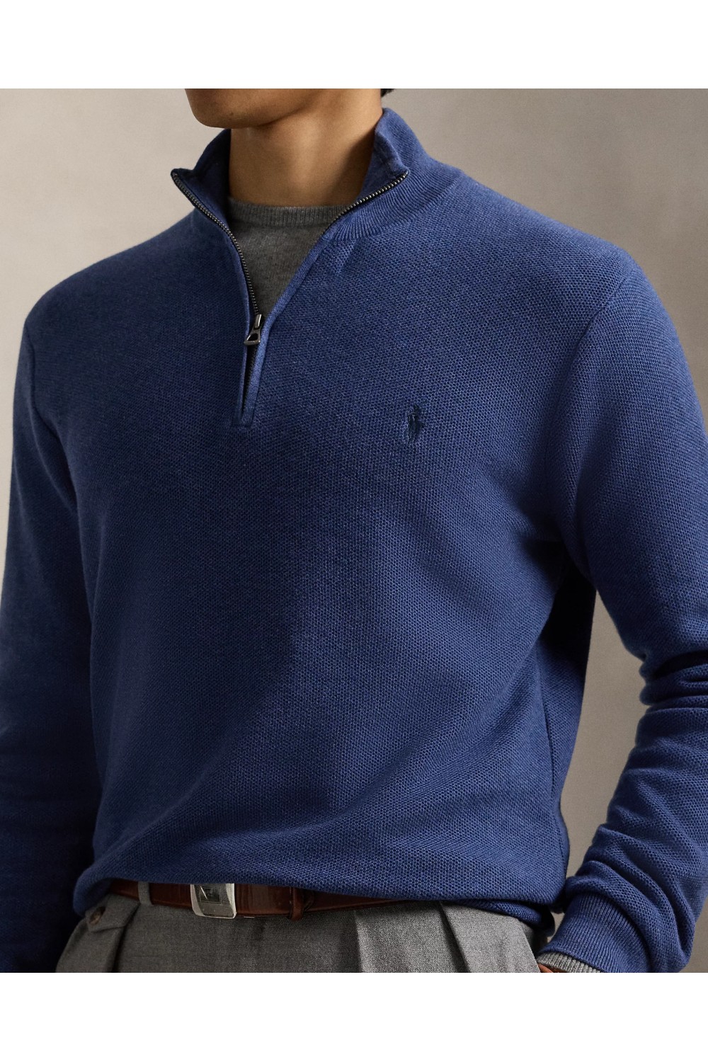 POLO RALPH LAUREN M CLASSICS NAVY HTR LSL-PLO 710932304514