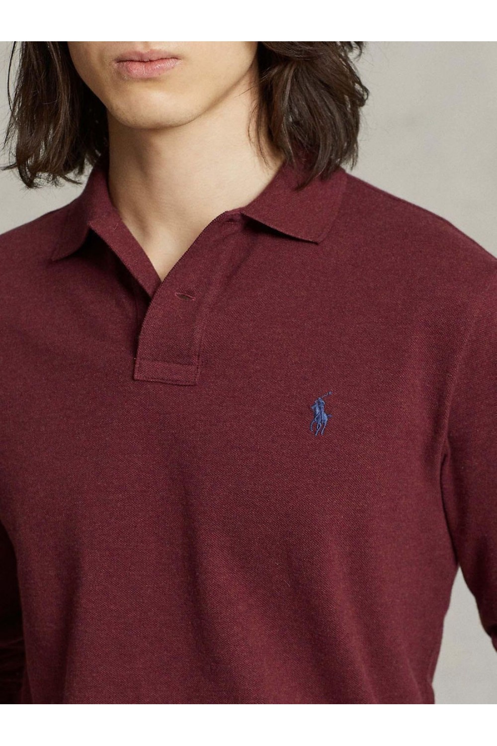 POLO RALPH LAUREN CUSTOM FIT MESH POLO SHIRT BORDEUX 710680790095
