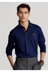 POLO RALPH LAUREN CUSTOM SLIM FIT SOFT COTTON POLO SHIRT NAVY BLUE 710671785001