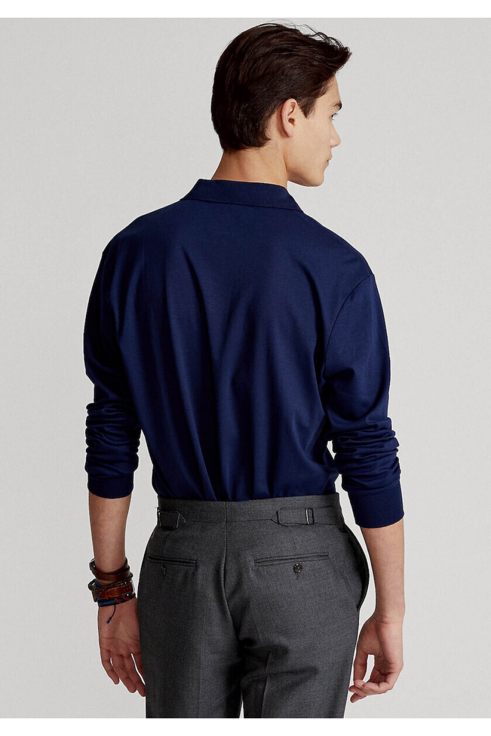 POLO RALPH LAUREN CUSTOM SLIM FIT SOFT COTTON POLO SHIRT NAVY BLUE 710671785001