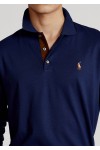 POLO RALPH LAUREN CUSTOM SLIM FIT SOFT COTTON POLO SHIRT NAVY BLUE 710671785001