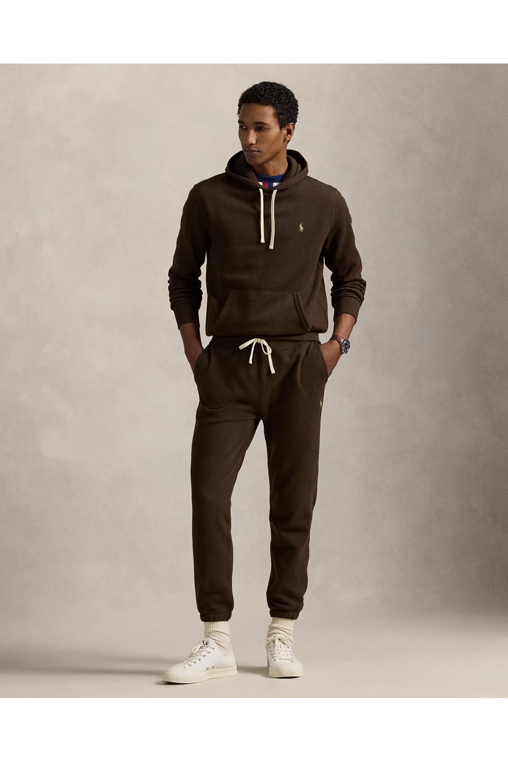 POLO RALPH LAUREN FLEECE HOODIE BROWN 710766778108