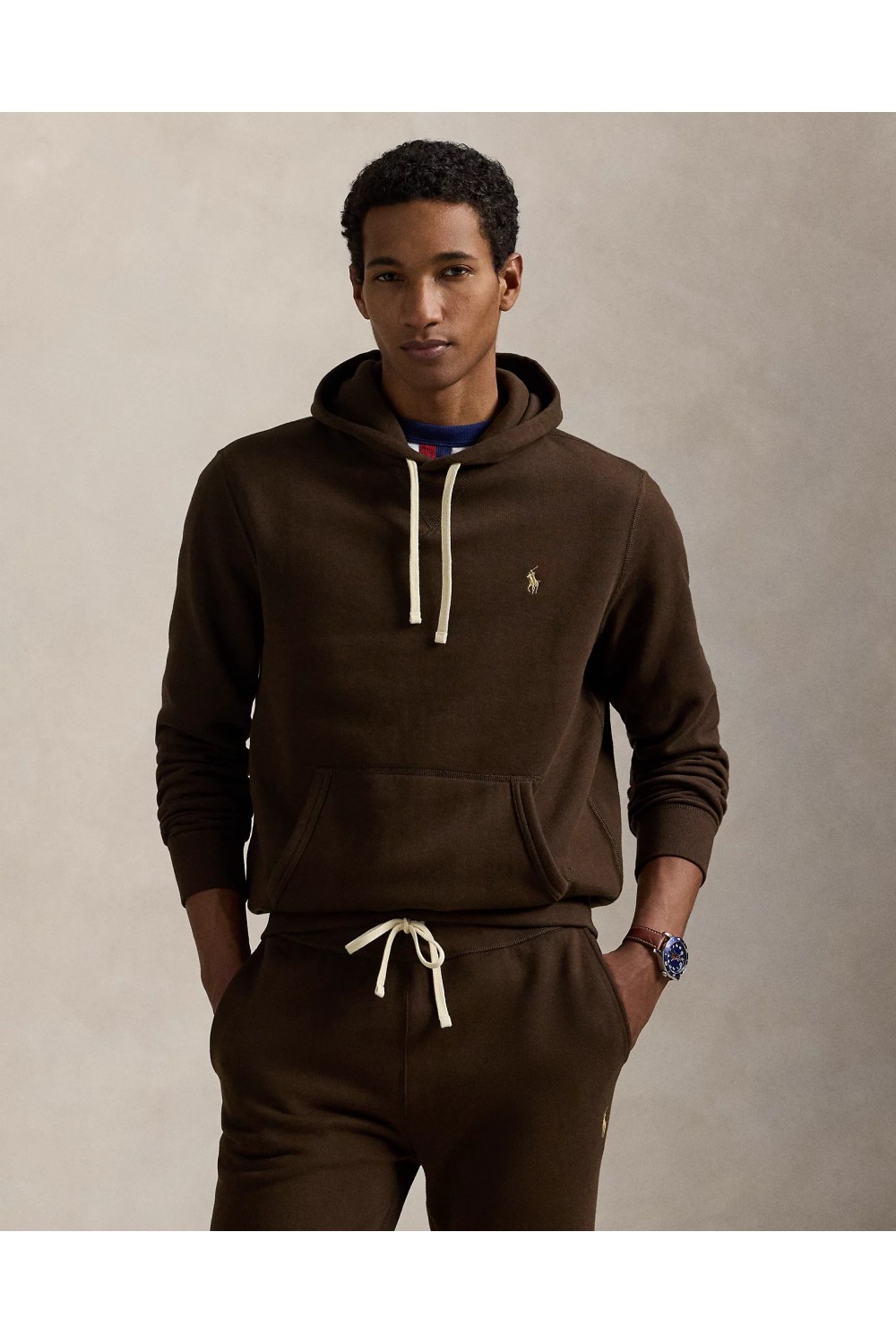 POLO RALPH LAUREN FLEECE HOODIE BROWN 710766778108