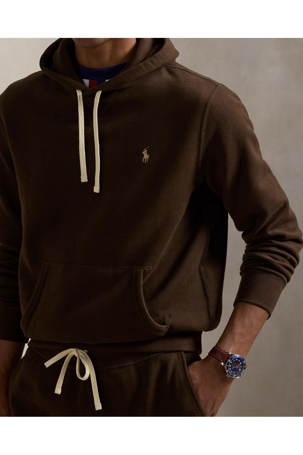 POLO RALPH LAUREN FLEECE HOODIE BROWN 710766778108